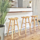 Modern Armless Backless Counter Stool Pine Wood Bar Stool with Pedal