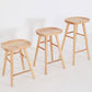 Modern Armless Backless Counter Stool Pine Wood Bar Stool with Pedal