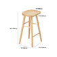 Modern Armless Backless Counter Stool Pine Wood Bar Stool with Pedal