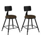 Industrial Armless Backrest Counter Stool Iron Dining Room Bar Stool with Pedal Tan 2 Piece Set Short Stool(18"H) Clearhalo 'Bar Furniture' 'Bar Stools' 'bar_stools' 'furn' 'furn_bar_stools' 'Furniture' 'Kitchen & Dining Furniture' 6076580