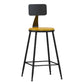 Industrial Armless Backrest Counter Stool Iron Dining Room Bar Stool with Pedal Clearhalo 'Bar Furniture' 'Bar Stools' 'bar_stools' 'furn' 'furn_bar_stools' 'Furniture' 'Kitchen & Dining Furniture' 6076583
