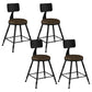 Industrial Armless Backrest Counter Stool Iron Dining Room Bar Stool with Pedal Tan 4 Piece Set Short Stool(18"H) Clearhalo 'Bar Furniture' 'Bar Stools' 'bar_stools' 'furn' 'furn_bar_stools' 'Furniture' 'Kitchen & Dining Furniture' 6076587