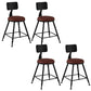 Industrial Armless Backrest Counter Stool Iron Dining Room Bar Stool with Pedal Brown 4 Piece Set Short Stool(18"H) Clearhalo 'Bar Furniture' 'Bar Stools' 'bar_stools' 'furn' 'furn_bar_stools' 'Furniture' 'Kitchen & Dining Furniture' 6076589