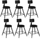 Industrial Armless Backrest Counter Stool Iron Dining Room Bar Stool with Pedal Black 6 Piece Set Short Stool(18"H) Clearhalo 'Bar Furniture' 'Bar Stools' 'bar_stools' 'furn' 'furn_bar_stools' 'Furniture' 'Kitchen & Dining Furniture' 6076593