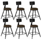 Industrial Armless Backrest Counter Stool Iron Dining Room Bar Stool with Pedal Tan 6 Piece Set Short Stool(18"H) Clearhalo 'Bar Furniture' 'Bar Stools' 'bar_stools' 'furn' 'furn_bar_stools' 'Furniture' 'Kitchen & Dining Furniture' 6076596