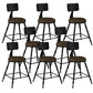 Industrial Armless Backrest Counter Stool Iron Dining Room Bar Stool with Pedal Tan 8 Piece Set Short Stool(18"H) Clearhalo 'Bar Furniture' 'Bar Stools' 'bar_stools' 'furn' 'furn_bar_stools' 'Furniture' 'Kitchen & Dining Furniture' 6076597