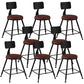 Industrial Armless Backrest Counter Stool Iron Dining Room Bar Stool with Pedal Brown 8 Piece Set Short Stool(18"H) Clearhalo 'Bar Furniture' 'Bar Stools' 'bar_stools' 'furn' 'furn_bar_stools' 'Furniture' 'Kitchen & Dining Furniture' 6076598