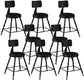 Industrial Armless Backrest Counter Stool Iron Dining Room Bar Stool with Pedal Black 8 Piece Set Short Stool(18"H) Clearhalo 'Bar Furniture' 'Bar Stools' 'bar_stools' 'furn' 'furn_bar_stools' 'Furniture' 'Kitchen & Dining Furniture' 6076599