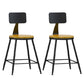 Industrial Armless Backrest Counter Stool Iron Dining Room Bar Stool with Pedal Natural 2 Piece Set Short Stool(22"H) Clearhalo 'Bar Furniture' 'Bar Stools' 'bar_stools' 'furn' 'furn_bar_stools' 'Furniture' 'Kitchen & Dining Furniture' 6076600