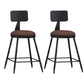 Industrial Armless Backrest Counter Stool Iron Dining Room Bar Stool with Pedal Brown 2 Piece Set Short Stool(22"H) Clearhalo 'Bar Furniture' 'Bar Stools' 'bar_stools' 'furn' 'furn_bar_stools' 'Furniture' 'Kitchen & Dining Furniture' 6076601