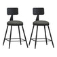 Industrial Armless Backrest Counter Stool Iron Dining Room Bar Stool with Pedal Grey 2 Piece Set Short Stool(22"H) Clearhalo 'Bar Furniture' 'Bar Stools' 'bar_stools' 'furn' 'furn_bar_stools' 'Furniture' 'Kitchen & Dining Furniture' 6076602