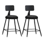 Industrial Armless Backrest Counter Stool Iron Dining Room Bar Stool with Pedal Black 2 Piece Set Short Stool(22"H) Clearhalo 'Bar Furniture' 'Bar Stools' 'bar_stools' 'furn' 'furn_bar_stools' 'Furniture' 'Kitchen & Dining Furniture' 6076603