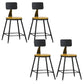 Industrial Armless Backrest Counter Stool Iron Dining Room Bar Stool with Pedal Natural 4 Piece Set Short Stool(22"H) Clearhalo 'Bar Furniture' 'Bar Stools' 'bar_stools' 'furn' 'furn_bar_stools' 'Furniture' 'Kitchen & Dining Furniture' 6076604