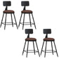 Industrial Armless Backrest Counter Stool Iron Dining Room Bar Stool with Pedal Brown 4 Piece Set Short Stool(22"H) Clearhalo 'Bar Furniture' 'Bar Stools' 'bar_stools' 'furn' 'furn_bar_stools' 'Furniture' 'Kitchen & Dining Furniture' 6076605