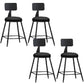 Industrial Armless Backrest Counter Stool Iron Dining Room Bar Stool with Pedal Black 4 Piece Set Short Stool(22"H) Clearhalo 'Bar Furniture' 'Bar Stools' 'bar_stools' 'furn' 'furn_bar_stools' 'Furniture' 'Kitchen & Dining Furniture' 6076607
