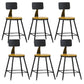 Industrial Armless Backrest Counter Stool Iron Dining Room Bar Stool with Pedal Natural 6 Piece Set Short Stool(22"H) Clearhalo 'Bar Furniture' 'Bar Stools' 'bar_stools' 'furn' 'furn_bar_stools' 'Furniture' 'Kitchen & Dining Furniture' 6076608