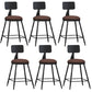Industrial Armless Backrest Counter Stool Iron Dining Room Bar Stool with Pedal Brown 6 Piece Set Short Stool(22"H) Clearhalo 'Bar Furniture' 'Bar Stools' 'bar_stools' 'furn' 'furn_bar_stools' 'Furniture' 'Kitchen & Dining Furniture' 6076609