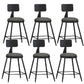 Industrial Armless Backrest Counter Stool Iron Dining Room Bar Stool with Pedal Grey 6 Piece Set Short Stool(22"H) Clearhalo 'Bar Furniture' 'Bar Stools' 'bar_stools' 'furn' 'furn_bar_stools' 'Furniture' 'Kitchen & Dining Furniture' 6076610
