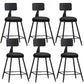 Industrial Armless Backrest Counter Stool Iron Dining Room Bar Stool with Pedal Black 6 Piece Set Short Stool(22"H) Clearhalo 'Bar Furniture' 'Bar Stools' 'bar_stools' 'furn' 'furn_bar_stools' 'Furniture' 'Kitchen & Dining Furniture' 6076611