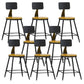 Industrial Armless Backrest Counter Stool Iron Dining Room Bar Stool with Pedal Natural 8 Piece Set Short Stool(22"H) Clearhalo 'Bar Furniture' 'Bar Stools' 'bar_stools' 'furn' 'furn_bar_stools' 'Furniture' 'Kitchen & Dining Furniture' 6076612