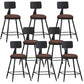 Industrial Armless Backrest Counter Stool Iron Dining Room Bar Stool with Pedal Brown 8 Piece Set Short Stool(22"H) Clearhalo 'Bar Furniture' 'Bar Stools' 'bar_stools' 'furn' 'furn_bar_stools' 'Furniture' 'Kitchen & Dining Furniture' 6076613