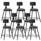 Industrial Armless Backrest Counter Stool Iron Dining Room Bar Stool with Pedal Grey 8 Piece Set Short Stool(22"H) Clearhalo 'Bar Furniture' 'Bar Stools' 'bar_stools' 'furn' 'furn_bar_stools' 'Furniture' 'Kitchen & Dining Furniture' 6076614