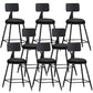 Industrial Armless Backrest Counter Stool Iron Dining Room Bar Stool with Pedal Black 8 Piece Set Short Stool(22"H) Clearhalo 'Bar Furniture' 'Bar Stools' 'bar_stools' 'furn' 'furn_bar_stools' 'Furniture' 'Kitchen & Dining Furniture' 6076615
