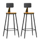 Industrial Armless Backrest Counter Stool Iron Dining Room Bar Stool with Pedal Natural 2 Piece Set Clearhalo 'Bar Furniture' 'Bar Stools' 'bar_stools' 'furn' 'furn_bar_stools' 'Furniture' 'Kitchen & Dining Furniture' 6076616