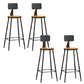 Industrial Armless Backrest Counter Stool Iron Dining Room Bar Stool with Pedal Natural 4 Piece Set Clearhalo 'Bar Furniture' 'Bar Stools' 'bar_stools' 'furn' 'furn_bar_stools' 'Furniture' 'Kitchen & Dining Furniture' 6076617