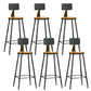 Industrial Armless Backrest Counter Stool Iron Dining Room Bar Stool with Pedal Natural 6 Piece Set Clearhalo 'Bar Furniture' 'Bar Stools' 'bar_stools' 'furn' 'furn_bar_stools' 'Furniture' 'Kitchen & Dining Furniture' 6076618