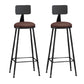 Industrial Armless Backrest Counter Stool Iron Dining Room Bar Stool with Pedal Brown 2 Piece Set Clearhalo 'Bar Furniture' 'Bar Stools' 'bar_stools' 'furn' 'furn_bar_stools' 'Furniture' 'Kitchen & Dining Furniture' 6076620