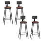 Industrial Armless Backrest Counter Stool Iron Dining Room Bar Stool with Pedal Brown 4 Piece Set Clearhalo 'Bar Furniture' 'Bar Stools' 'bar_stools' 'furn' 'furn_bar_stools' 'Furniture' 'Kitchen & Dining Furniture' 6076621