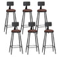 Industrial Armless Backrest Counter Stool Iron Dining Room Bar Stool with Pedal Brown 6 Piece Set Clearhalo 'Bar Furniture' 'Bar Stools' 'bar_stools' 'furn' 'furn_bar_stools' 'Furniture' 'Kitchen & Dining Furniture' 6076622