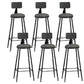 Industrial Armless Backrest Counter Stool Iron Dining Room Bar Stool with Pedal Grey 6 Piece Set Clearhalo 'Bar Furniture' 'Bar Stools' 'bar_stools' 'furn' 'furn_bar_stools' 'Furniture' 'Kitchen & Dining Furniture' 6076625