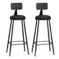 Industrial Armless Backrest Counter Stool Iron Dining Room Bar Stool with Pedal Black 2 Piece Set Clearhalo 'Bar Furniture' 'Bar Stools' 'bar_stools' 'furn' 'furn_bar_stools' 'Furniture' 'Kitchen & Dining Furniture' 6076627