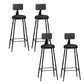 Industrial Armless Backrest Counter Stool Iron Dining Room Bar Stool with Pedal Black 4 Piece Set Clearhalo 'Bar Furniture' 'Bar Stools' 'bar_stools' 'furn' 'furn_bar_stools' 'Furniture' 'Kitchen & Dining Furniture' 6076628