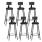 Industrial Armless Backrest Counter Stool Iron Dining Room Bar Stool with Pedal Black 6 Piece Set Clearhalo 'Bar Furniture' 'Bar Stools' 'bar_stools' 'furn' 'furn_bar_stools' 'Furniture' 'Kitchen & Dining Furniture' 6076629
