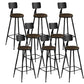 Industrial Armless Backrest Counter Stool Iron Dining Room Bar Stool with Pedal 8 Piece Set Clearhalo 'Bar Furniture' 'Bar Stools' 'bar_stools' 'furn' 'furn_bar_stools' 'Furniture' 'Kitchen & Dining Furniture' 6076634
