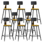 Industrial Armless Backrest Counter Stool Iron Dining Room Bar Stool with Pedal Natural 8 Piece Set Counter Stool(26"H) Clearhalo 'Bar Furniture' 'Bar Stools' 'bar_stools' 'furn' 'furn_bar_stools' 'Furniture' 'Kitchen & Dining Furniture' 6076638