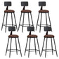 Industrial Armless Backrest Counter Stool Iron Dining Room Bar Stool with Pedal Brown 6 Piece Set Counter Stool(26"H) Clearhalo 'Bar Furniture' 'Bar Stools' 'bar_stools' 'furn' 'furn_bar_stools' 'Furniture' 'Kitchen & Dining Furniture' 6076641