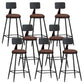 Industrial Armless Backrest Counter Stool Iron Dining Room Bar Stool with Pedal Brown 8 Piece Set Counter Stool(26"H) Clearhalo 'Bar Furniture' 'Bar Stools' 'bar_stools' 'furn' 'furn_bar_stools' 'Furniture' 'Kitchen & Dining Furniture' 6076642