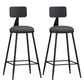 Industrial Armless Backrest Counter Stool Iron Dining Room Bar Stool with Pedal Grey 2 Piece Set Counter Stool(26"H) Clearhalo 'Bar Furniture' 'Bar Stools' 'bar_stools' 'furn' 'furn_bar_stools' 'Furniture' 'Kitchen & Dining Furniture' 6076643
