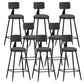 Industrial Armless Backrest Counter Stool Iron Dining Room Bar Stool with Pedal Grey 8 Piece Set Counter Stool(26"H) Clearhalo 'Bar Furniture' 'Bar Stools' 'bar_stools' 'furn' 'furn_bar_stools' 'Furniture' 'Kitchen & Dining Furniture' 6076646