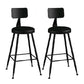 Industrial Armless Backrest Counter Stool Iron Dining Room Bar Stool with Pedal Black 2 Piece Set Counter Stool(26"H) Clearhalo 'Bar Furniture' 'Bar Stools' 'bar_stools' 'furn' 'furn_bar_stools' 'Furniture' 'Kitchen & Dining Furniture' 6076647