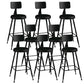 Industrial Armless Backrest Counter Stool Iron Dining Room Bar Stool with Pedal Black 8 Piece Set Counter Stool(26"H) Clearhalo 'Bar Furniture' 'Bar Stools' 'bar_stools' 'furn' 'furn_bar_stools' 'Furniture' 'Kitchen & Dining Furniture' 6076650