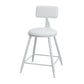 Modern Round Counter Stool Coffee Shop Leather and Metal Counter-height Stool