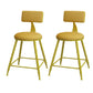 Modern Round Counter Stool Coffee Shop Leather and Metal Counter-height Stool