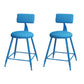 Modern Round Counter Stool Coffee Shop Leather and Metal Counter-height Stool