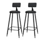 Modern Round Counter Stool Coffee Shop Leather and Metal Counter-height Stool