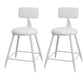 Modern Round Counter Stool Coffee Shop Leather and Metal Counter-height Stool